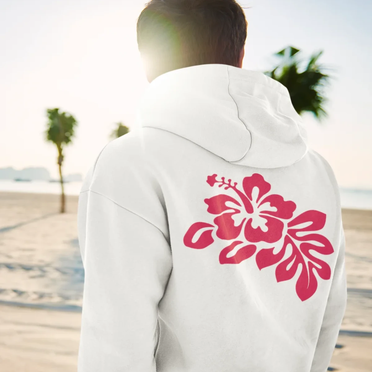 Vorlage 1200 x 1200 Hoodie Aloha von hinten Beach