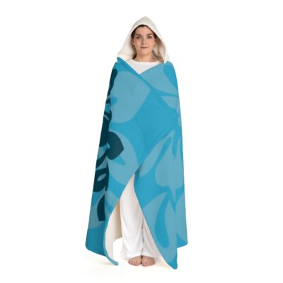 Kapuzen-Sherpa-Fleece-Decke Hawaii-Design Petrol 25