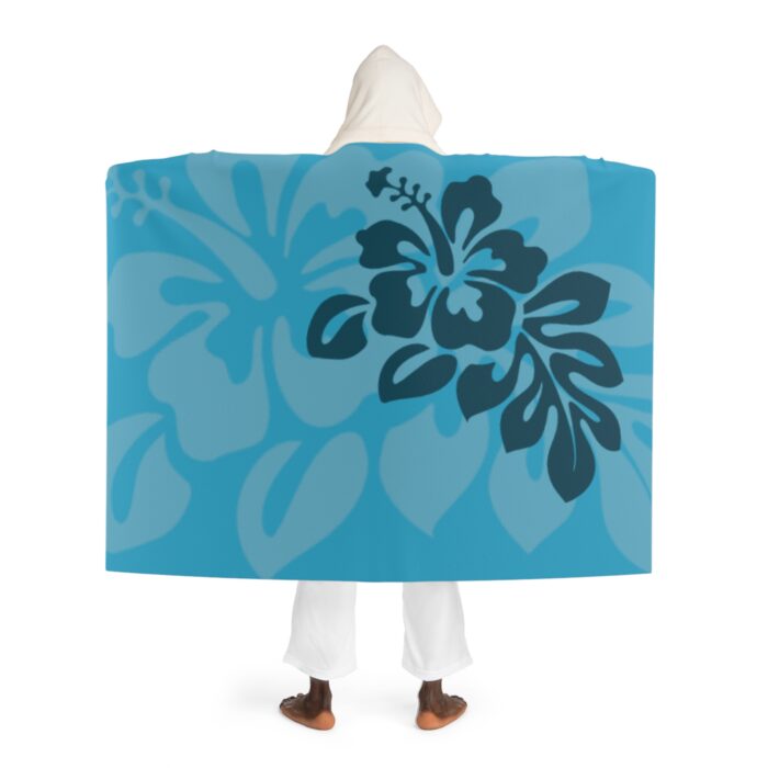 Kapuzen-Sherpa-Fleece-Decke Hawaii-Design Petrol 25 – Bild 3