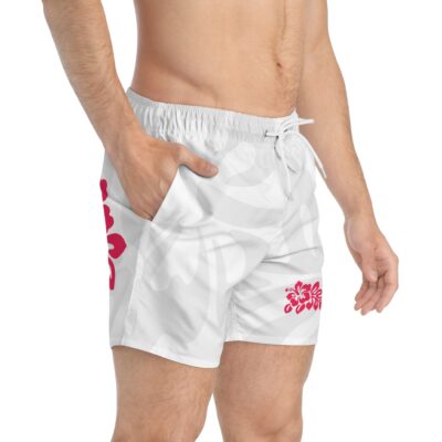 BADESHORT im Hawaii-Design WITHE / PINK 25